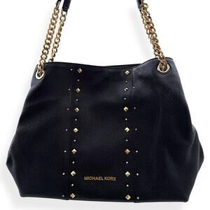 Michael Kors Jet Set Studded Leather Black Handbag | BRAND NEW